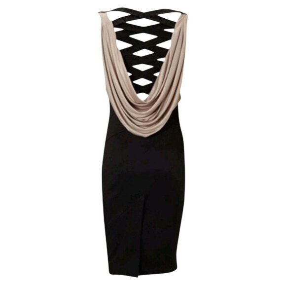 Karen Millen Cowl Front Back Ladder Back Bandage Skirt Designer Dress Size 6 - Picture 5 of 10